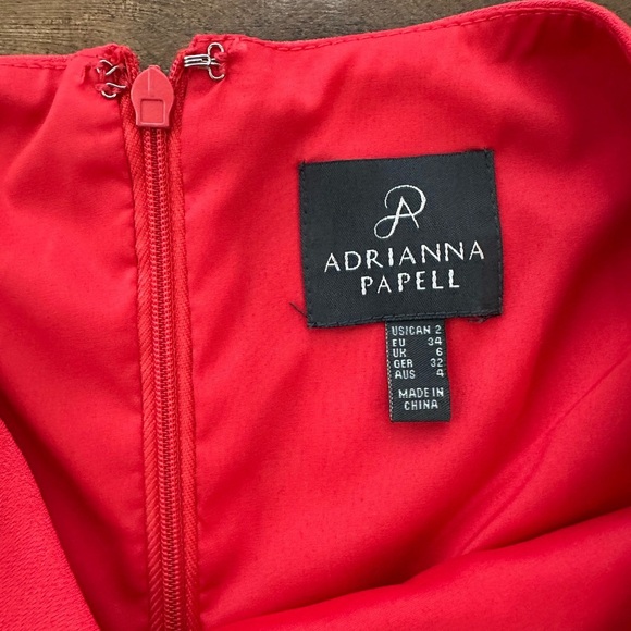 Adrianna Papell Red Lace Sheath Dress Cap Sleeve Size 2 - Picture 6 of 7